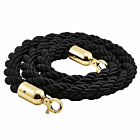 Barrier Rope Black- Brass Plated Ends