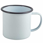 Enamel Mug White with Grey Rim 36cl/12.5oz