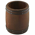 Miniature Dark Wooden Barrel 11.5 Dia x 13.5cm