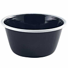 Enamel Deep Pie Dish Black with White Rim 12cm