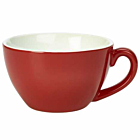 Genware Porcelain Red Bowl Shaped Cup 34cl/12oz
