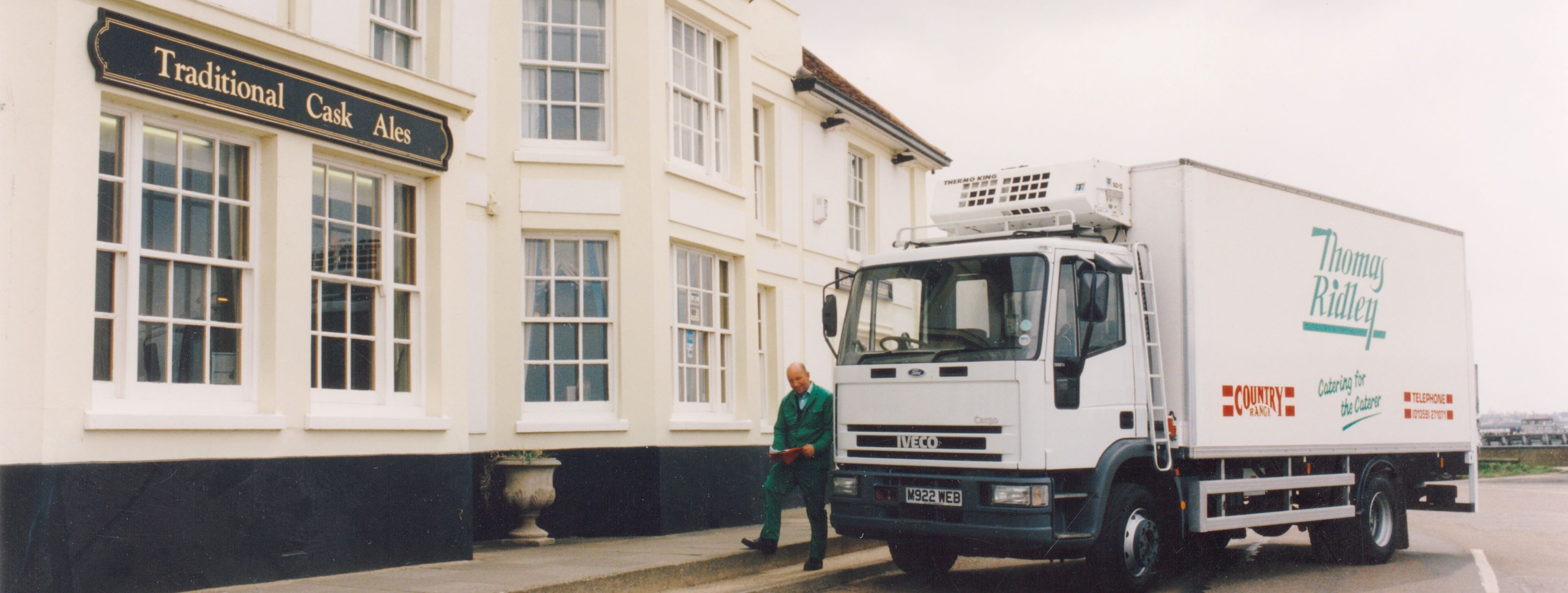 One of the first Thomas Ridley delivery lorries delivering to a customer